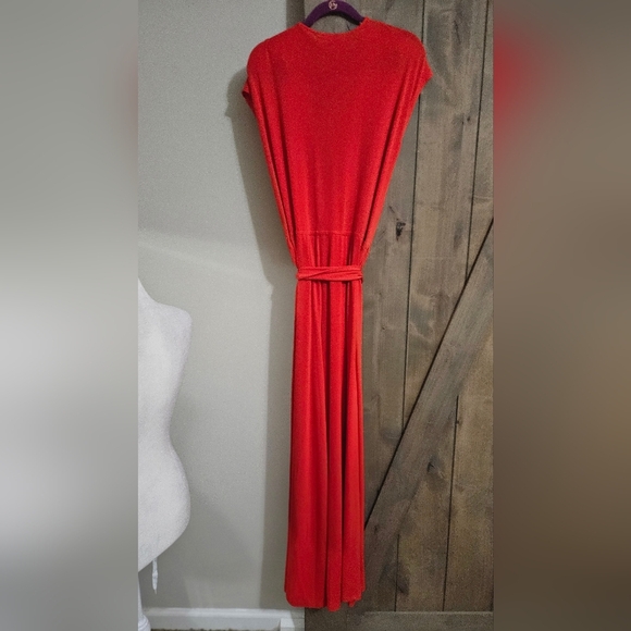 RALPH LAUREN Black Label V Neck Wide Leg Stretch Jumpsuit In Red. Size 2X NWT - Picture 11 of 11